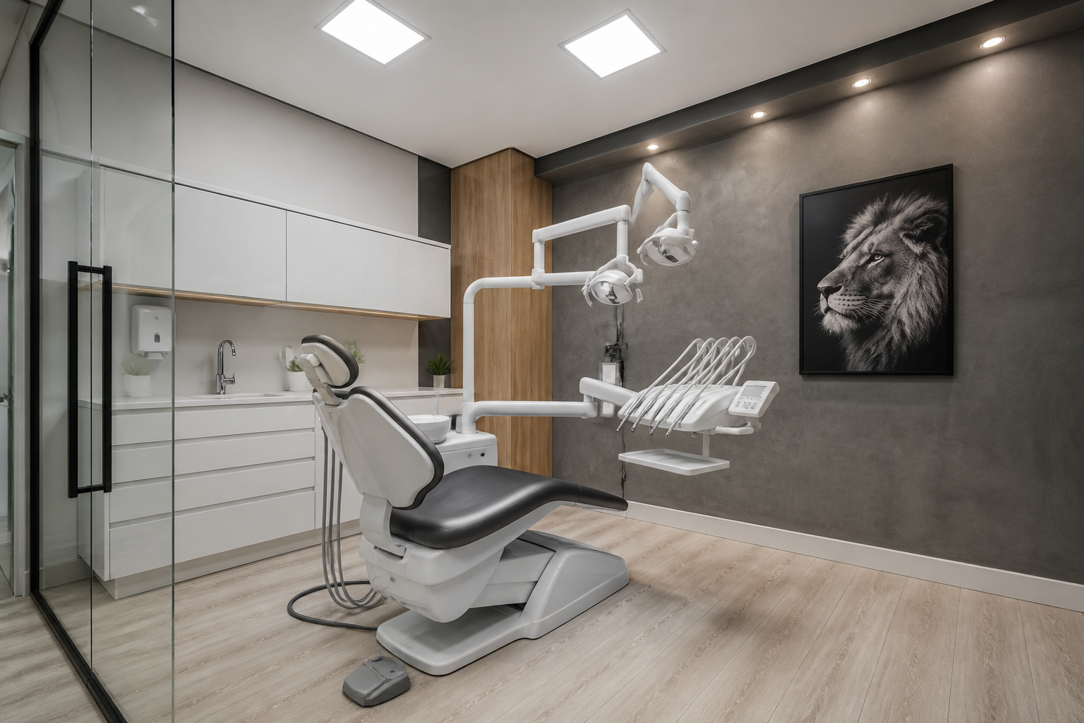 Consultório odontológico da Odonto Mile com cadeira clínica e iluminação limpa